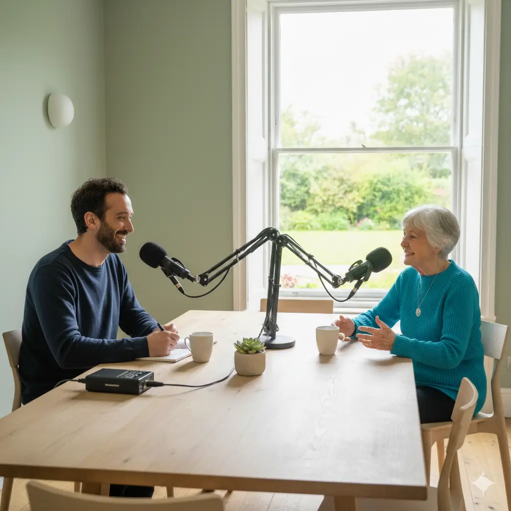 Interview audio en face à face pour créer un portrait sonore — Douce Mémoire.